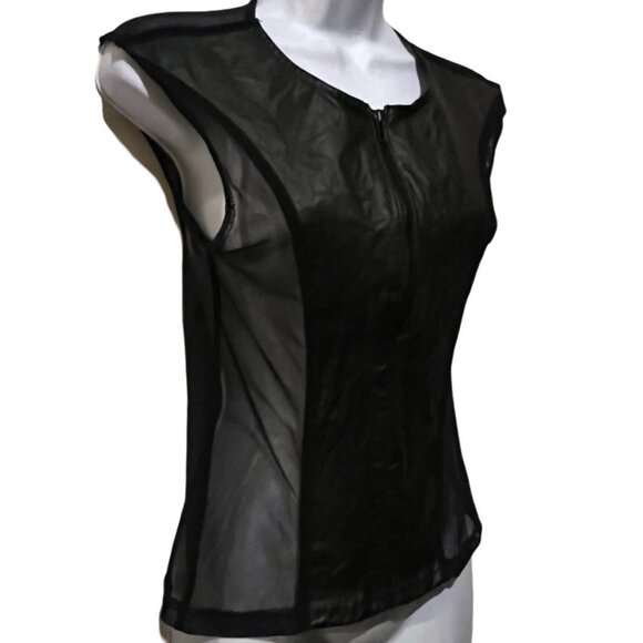 VTG | Catherine Coatney | Men's Zip Front | Faux Leather & Mesh | Fetish Vest - Picture 8 of 11